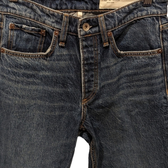 Rag & Bone Rosa Mid Rise Boyfriend Rigid Women's Jeans in Clover (24) - Picture 5 of 8